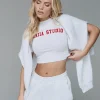 Fashion Kaiia Studio Baby Tee Light Grey Marl and Red Sculpt & Leisure | Kaiia The Label