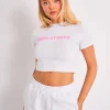 Clearance Kaiia Studio Borg Bubble Baby Tee Grey Marl & Pink Sculpt & Leisure | Kaiia The Label