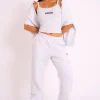 Outlet Kaiia Studio Bubble Logo Wide Leg Jogger Grey Marl Sculpt & Leisure | Kaiia The Label