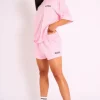 Clearance Kaiia Studio Bubble Logo Sweat Shorts Pink Sculpt & Leisure | Kaiia The Label