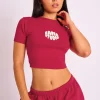 New Kaiia Studio Bubble Logo Baby Tee Red Sculpt & Leisure | Kaiia The Label
