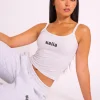 Cheap Kaiia Studio Bubble Logo Cami Top Grey Marl Sculpt & Leisure | Kaiia The Label