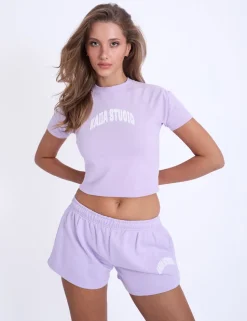 Sale Kaiia Studio Bubble Logo Baby Tee Violet Sculpt & Leisure | Kaiia The Label