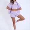 Fashion Kaiia Studio Bubble Logo Mini Sweat Shorts Violet Sculpt & Leisure | Kaiia The Label