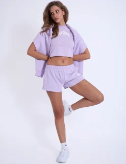 Fashion Kaiia Studio Bubble Logo Mini Sweat Shorts Violet Sculpt & Leisure | Kaiia The Label