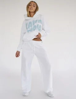 Cheap Kaiia Studio Bubble Logo Pocket Wide Leg Sweat Pants & Blue Sculpt & Leisure | Kaiia The Label