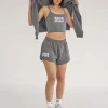 Flash Sale Kaiia Studio Bubble Logo Sweat Shorts Dark Grey & Lilac Sculpt & Leisure | Kaiia The Label