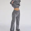 Outlet Kaiia Studio Bubble Logo Wide Leg Sweat Pants Dark Grey & Lilac Sculpt & Leisure | Kaiia The Label