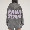 Best Kaiia Studio Bubble Logo Oversized Hoodie Dark Grey & Lilac Sculpt & Leisure | Kaiia The Label