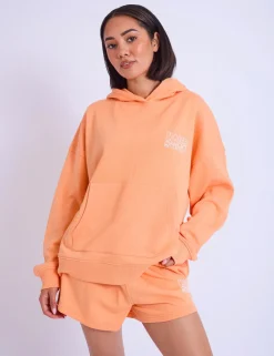 Clearance Kaiia Studio Bubble Logo Oversized Hoodie Light Orange Tracksuits | Tracksuits