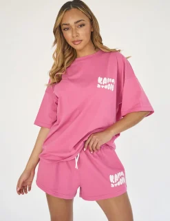 Store Kaiia Studio Bubble Logo Oversized T-shirt Pink Sculpt & Leisure | Kaiia The Label