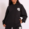 Cheap Kaiia Studio Bubble Logo Oversized Hoodie Black Sculpt & Leisure | Kaiia The Label