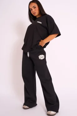 Online Kaiia Studio Bubble Logo Wide Leg Jogger Sculpt & Leisure | Kaiia The Label