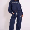 Store Kaiia Studio Bubble Logo Wide Leg Joggers Navy Sculpt & Leisure | Kaiia The Label