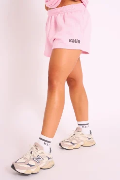 Clearance Kaiia Studio Bubble Logo Sweat Shorts Pink Sculpt & Leisure | Kaiia The Label