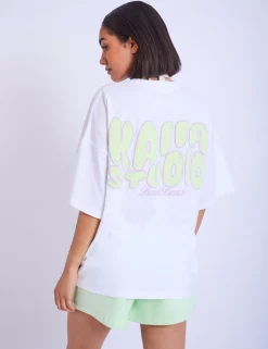 Fashion Kaiia Studio Bubble Logo Oversized T-shirt & Lime Sculpt & Leisure | Kaiia The Label