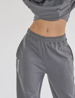 Outlet Kaiia Studio Bubble Logo Wide Leg Sweat Pants Dark Grey & Lilac Sculpt & Leisure | Kaiia The Label