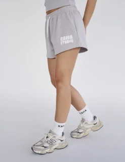 Flash Sale Kaiia Studio Bubble Logo Sweat Shorts Light Grey Sculpt & Leisure | Kaiia The Label