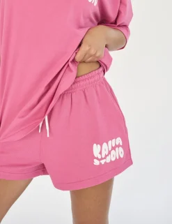 New Kaiia Studio Bubble Logo Sweat Shorts Pink Sculpt & Leisure | Kaiia The Label