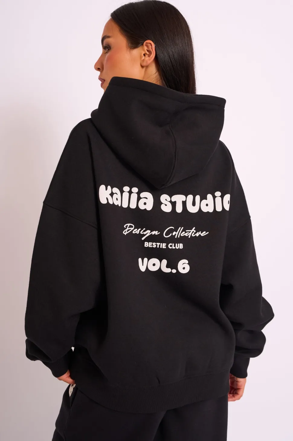 Cheap Kaiia Studio Bubble Logo Oversized Hoodie Black Sculpt & Leisure | Kaiia The Label