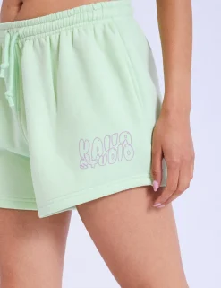 Fashion Kaiia Studio Bubble Logo Mini Sweat Shorts & Lilac Sculpt & Leisure | Kaiia The Label