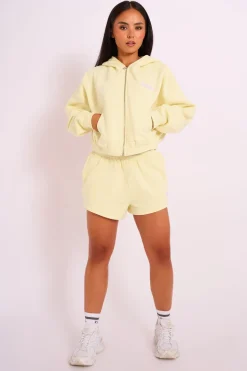 Shop Kaiia Studio Bubble Logo Zip Through Hoodie Yellow Sculpt & Leisure | Kaiia The Label