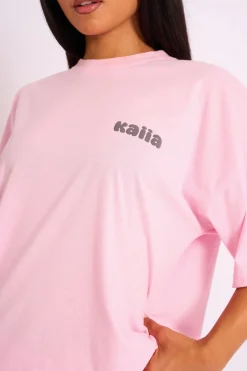 Shop Kaiia Studio Bubble Logo Oversized Tee in Pink Sculpt & Leisure | Kaiia The Label