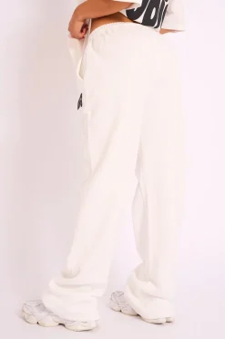 Discount Kaiia Studio Bubble Logo Wide Leg Jogger White & Black Sculpt & Leisure | Kaiia The Label