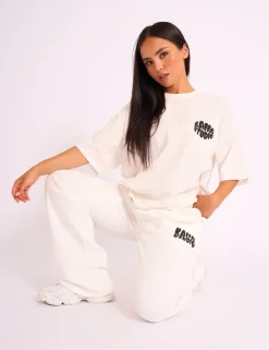 Store Kaiia Studio Bubble Logo Oversized Tee White & Black Sculpt & Leisure | Kaiia The Label