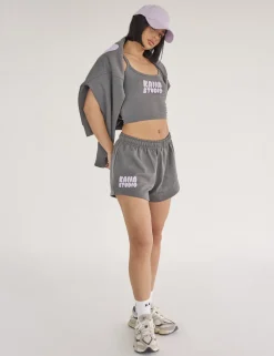 Cheap Kaiia Studio Bubble Logo Cami Vest Top Dark Grey & Lilac Sculpt & Leisure | Kaiia The Label