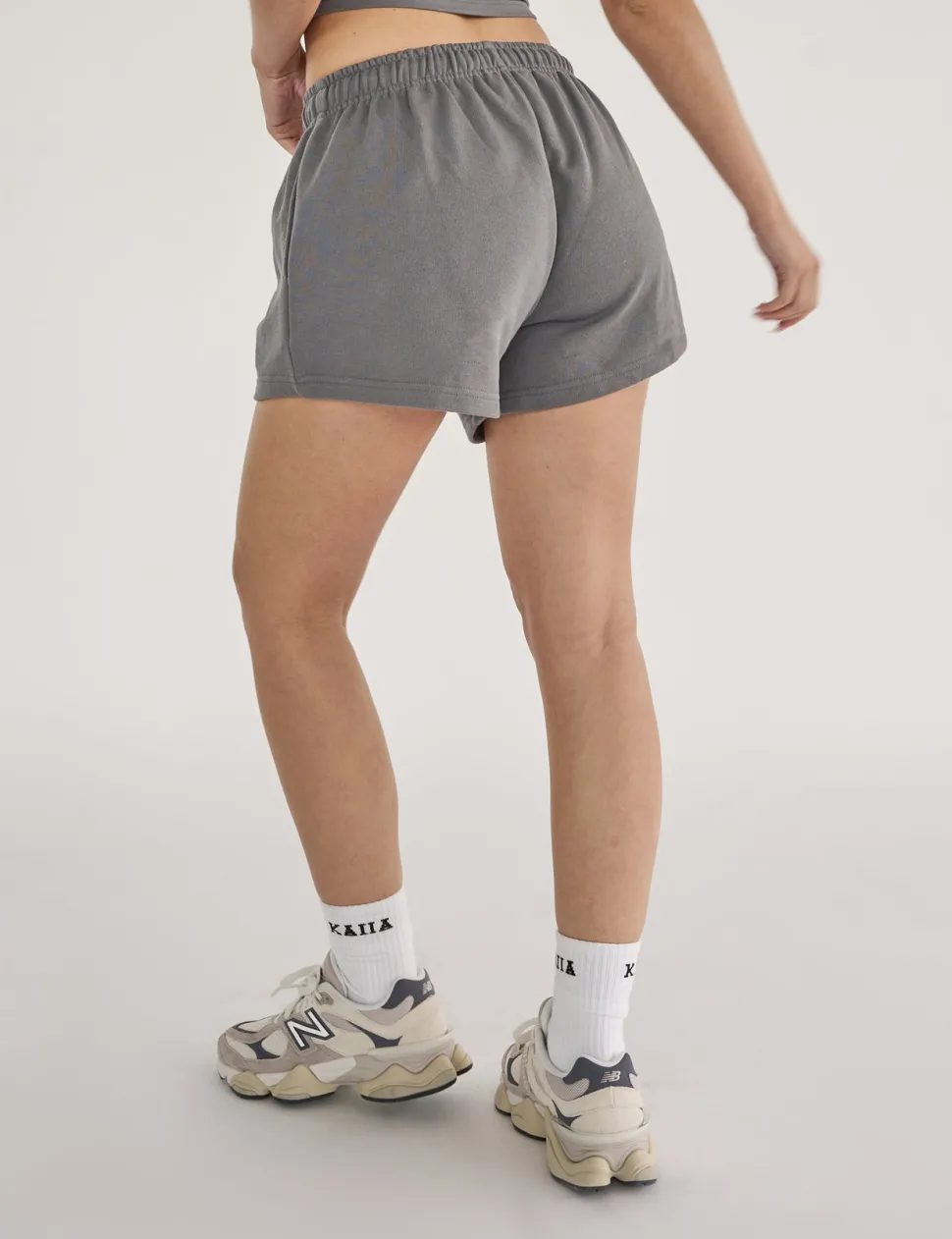 Flash Sale Kaiia Studio Bubble Logo Sweat Shorts Dark Grey & Lilac Sculpt & Leisure | Kaiia The Label