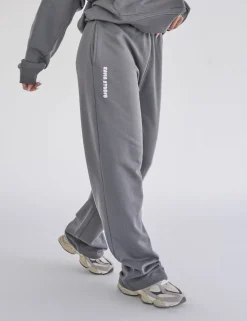 Outlet Kaiia Studio Bubble Logo Wide Leg Sweat Pants Dark Grey & Lilac Sculpt & Leisure | Kaiia The Label