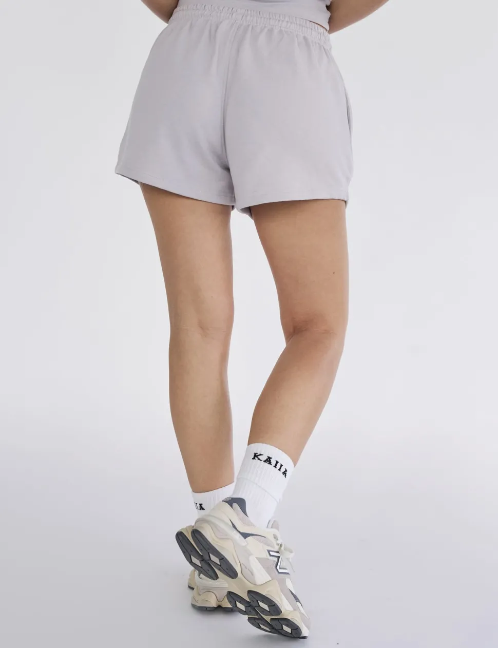 Flash Sale Kaiia Studio Bubble Logo Sweat Shorts Light Grey Sculpt & Leisure | Kaiia The Label