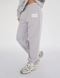 Best Kaiia Studio Bubble Logo Cuffed Joggers Light Grey Sculpt & Leisure | Kaiia The Label