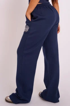 Store Kaiia Studio Bubble Logo Wide Leg Joggers Navy Sculpt & Leisure | Kaiia The Label