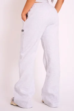 Outlet Kaiia Studio Bubble Logo Wide Leg Jogger Grey Marl Sculpt & Leisure | Kaiia The Label