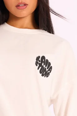Store Kaiia Studio Bubble Logo Oversized Tee White & Black Sculpt & Leisure | Kaiia The Label