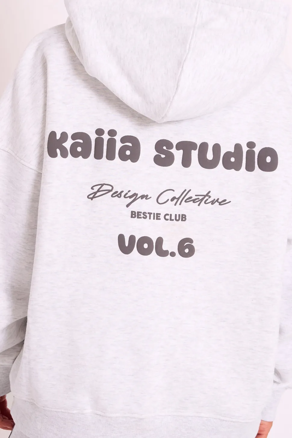 Flash Sale Kaiia Studio Bubble Logo Oversized Hoodie Grey Marl Sculpt & Leisure | Kaiia The Label