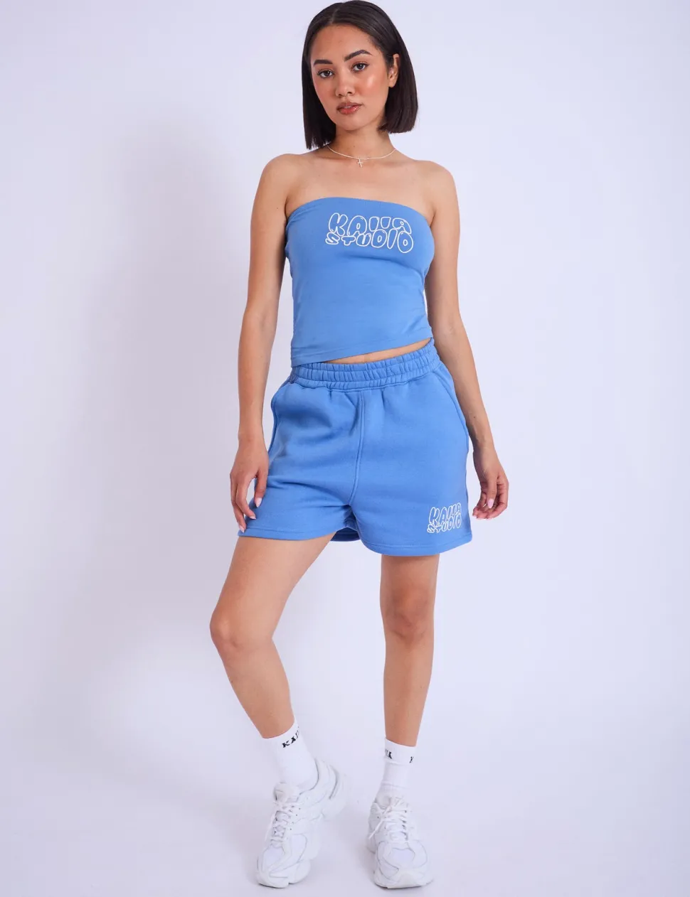 Best Kaiia Studio Bubble Logo Bandeau Top Blue Sculpt & Leisure | Kaiia The Label