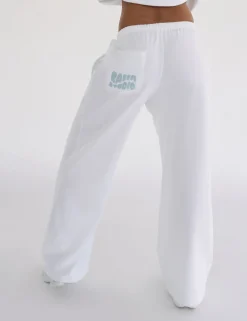 Cheap Kaiia Studio Bubble Logo Pocket Wide Leg Sweat Pants & Blue Sculpt & Leisure | Kaiia The Label
