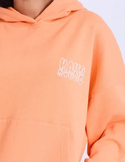 Clearance Kaiia Studio Bubble Logo Oversized Hoodie Light Orange Tracksuits | Tracksuits