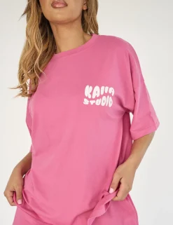 Store Kaiia Studio Bubble Logo Oversized T-shirt Pink Sculpt & Leisure | Kaiia The Label