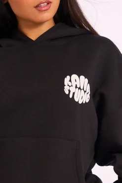 Cheap Kaiia Studio Bubble Logo Oversized Hoodie Black Sculpt & Leisure | Kaiia The Label