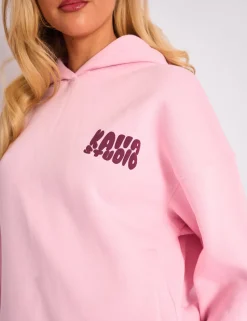 Online Kaiia Studio Bubble Logo Oversized Hoodie Pink & Plum Sculpt & Leisure | Kaiia The Label