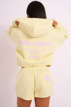 Shop Kaiia Studio Bubble Logo Zip Through Hoodie Yellow Sculpt & Leisure | Kaiia The Label