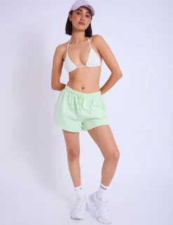 Fashion Kaiia Studio Bubble Logo Mini Sweat Shorts & Lilac Sculpt & Leisure | Kaiia The Label