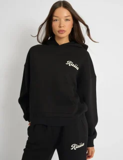 Store Kaiia Studio Bubble Script Oversized Hoodie Black & Cream Sculpt & Leisure | Kaiia The Label