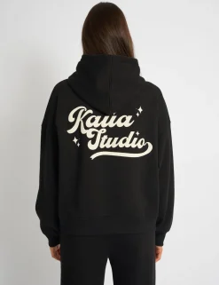 Store Kaiia Studio Bubble Script Oversized Hoodie Black & Cream Sculpt & Leisure | Kaiia The Label