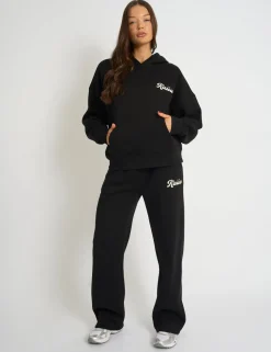 Store Kaiia Studio Bubble Script Oversized Hoodie Black & Cream Sculpt & Leisure | Kaiia The Label