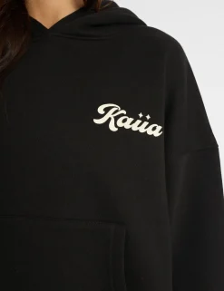 Store Kaiia Studio Bubble Script Oversized Hoodie Black & Cream Sculpt & Leisure | Kaiia The Label